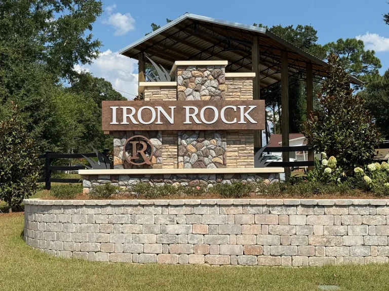 Vintage Sign and Light - Iron Rock Sign