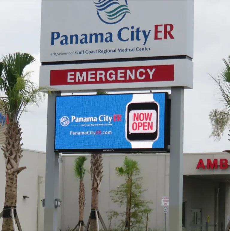 Watchfire digital display installed at Panama City ER by Vintage Sign & Light