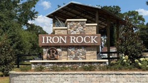 Iron Rock community monument entrance sign in Cantonment, Florida