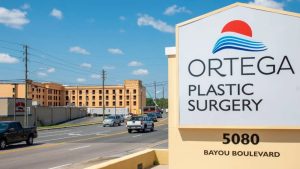 Ortega Platic Surgery's monument sign installed by Vintage Sign & Light