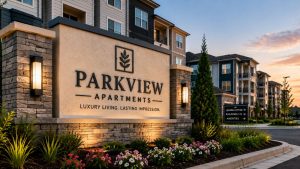 monument signs for apartments-parkview apartments