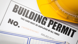 Building permit and construction plans used during the project approval process.